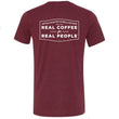 Real Coffee, Real People T-Shirt - Cardinal