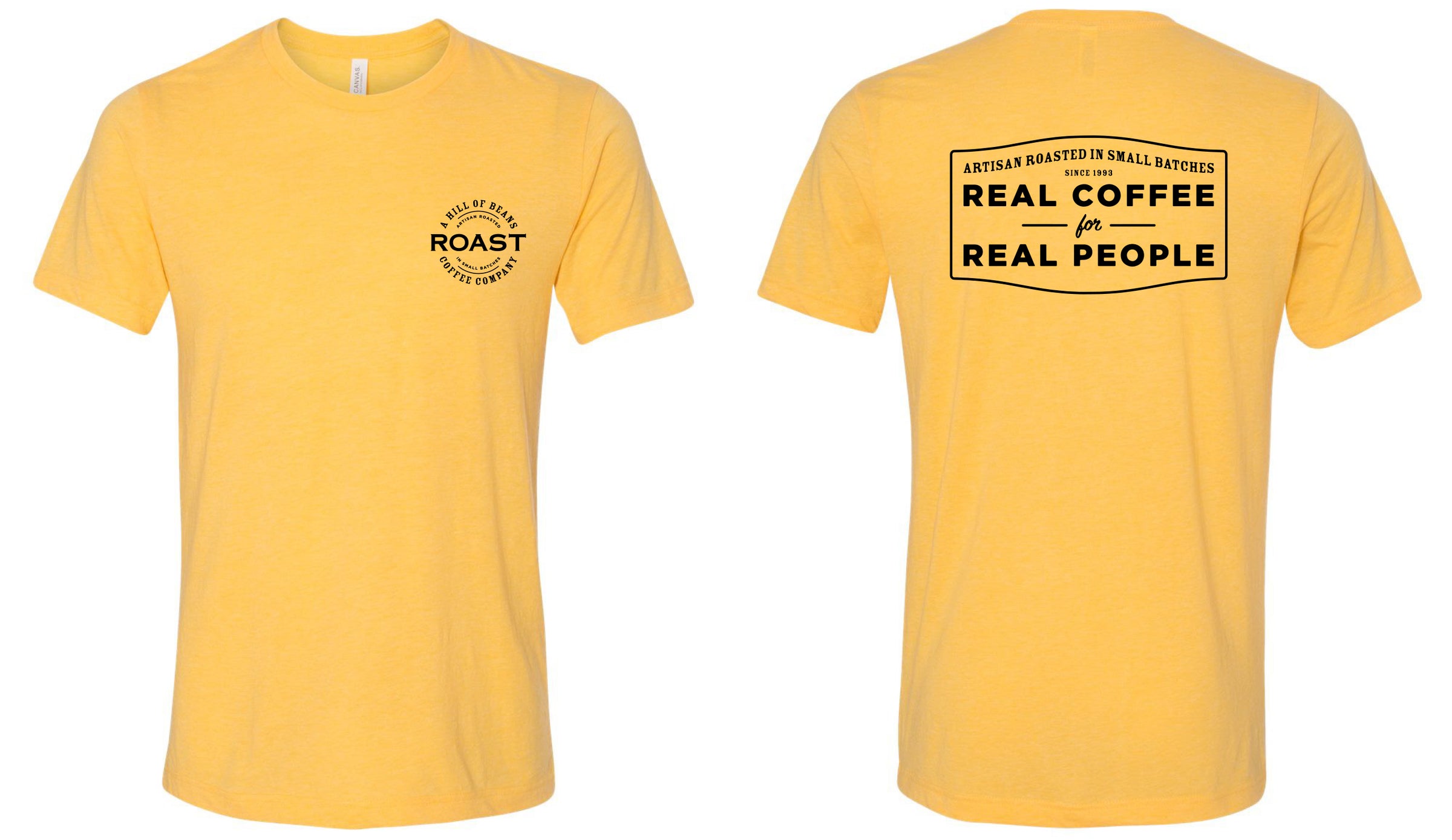 Real Coffee, Real People T-Shirt - Yellow