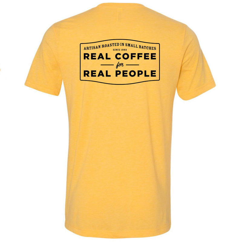 Real Coffee, Real People T-Shirt - Yellow
